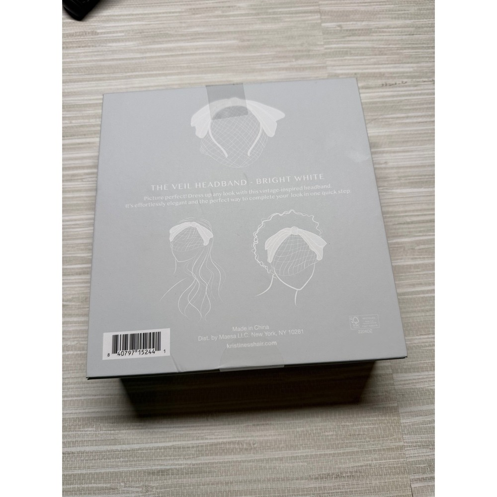 Kristiness Hair The Veil Headband Bright White Bridal Birdcage Veil NIB - Picture 5 of 6